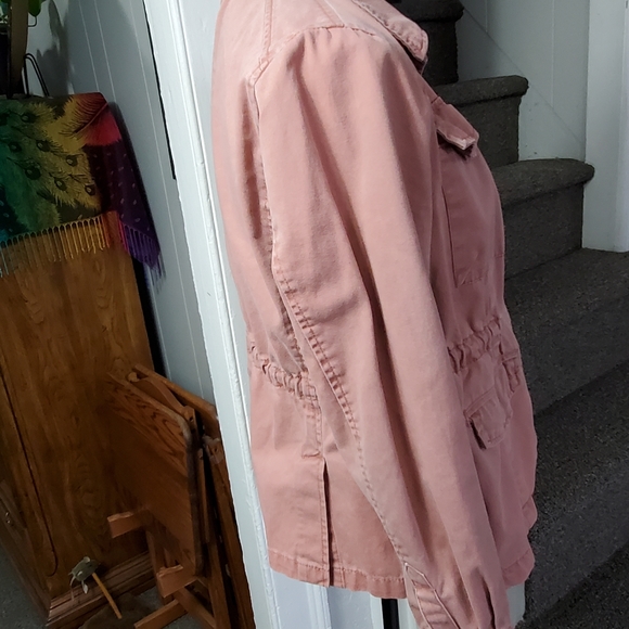 ANA~PALE PINK CARGO ZIP & SNAP JACKET! - Picture 3 of 15